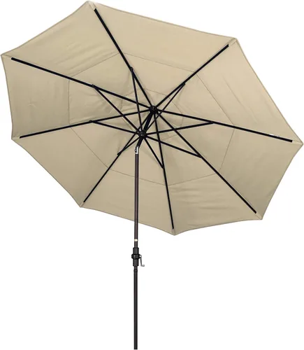 Vista 3 de California Umbrella 11' Rd Tahoe Series Aluminum Patio Umbrella Beige antiguo