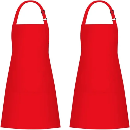 Vista 19 de Jubatus Paquete de 1 delantal con peto con 2 bolsillos, delantal de cocina de chef para mujeres y hombres, color negro