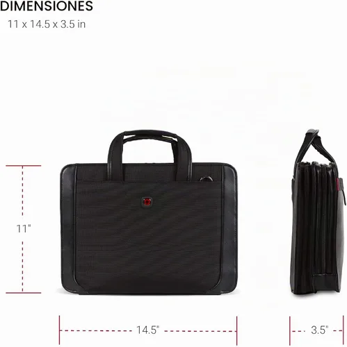 Vista 6 de Wenger Luggage Proxy 601675 - Portafolio de presentación con cremallera, color negro, 14 pulgadas