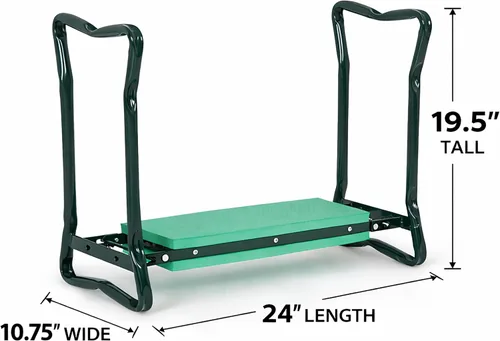Vista 3 de Backyard Expressions Garden Kneeler & Seat – Taburete de jardín 2 en 1, banco de jardinería plegable con almohadilla acolchada para deshierbe
