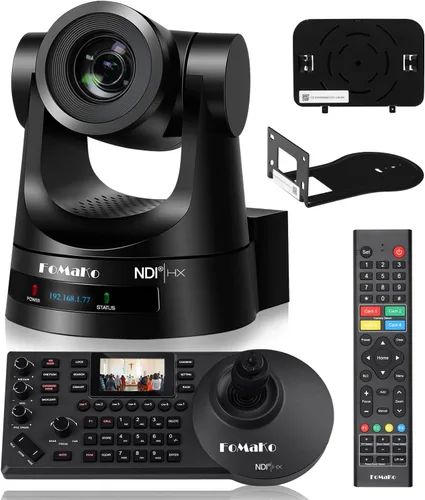 Vista 11 de Cámara FoMaKo NDI PTZ, 30X Zoom Óptico, Seguimiento Automático AI Gen 3, Cámara HDMI PTZ para Servicios de Adoración en Vivo, Educación y Eventos