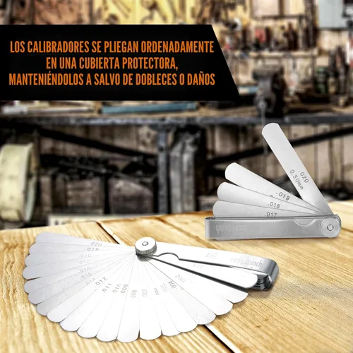 Vista 6 de Set de medidor de 2 piezas Mutt Tools - Medidores de sensor premium rectos y en ángulo para válvulas - Medida en pulgadas y métrica - Herramienta