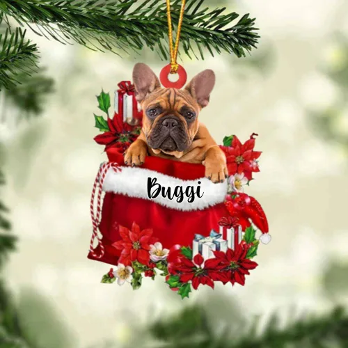 Vista 80 de Perro Akita Inu personalizado en bolsa de regalo, adorno de Navidad, nombre personalizado, regalo para amantes de los perros, familia, Navidad