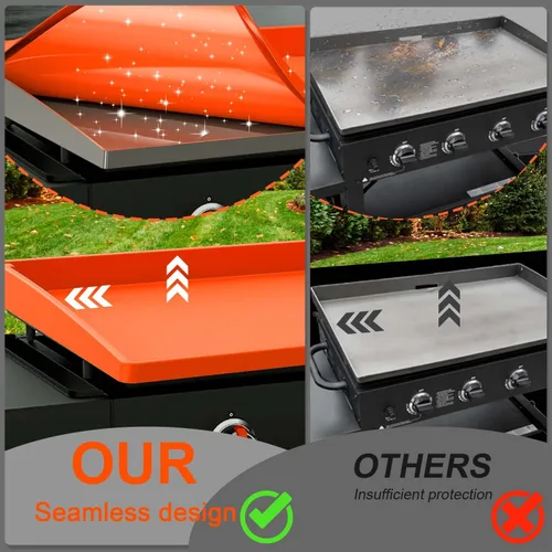 Vista 5 de BANGIE Alfombrilla de silicona de 17 pulgadas para accesorios Blackstone, cubierta antideformación y resistente a los rayos UV para parrilla de mesa
