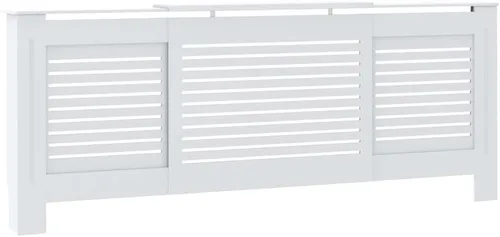 Vista 28 de vidaXL Cubierta del radiador, gabinete de cubierta de calentador de diseño de listones con estante de almacenamiento superior, ocultar tubos Marrón