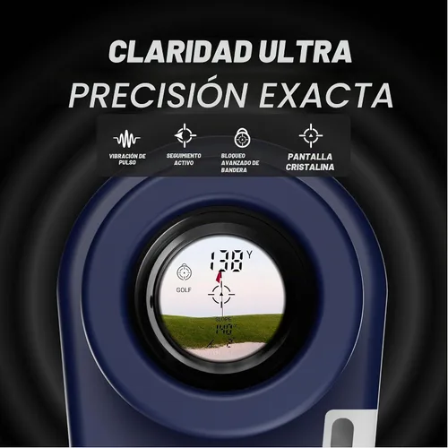 Vista 6 de Blue Tees Golf - Serie 3 Max con telémetro láser con interruptor de pendiente - Rango de 900 yardas, medición de pendiente, tira magnética, pantalla