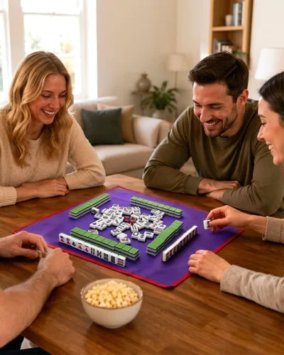 Vista 8 de Youeon Juego de mahjong chino de 144 piezas con bolsa de transporte, verde