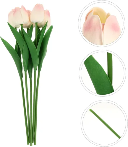 Vista 8 de IMIKEYA 10 piezas de tulipán de imitación de tacto de tulipán, flores de tulipán falso, flores artificiales para fotografía de flores, flores