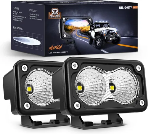 Vista 12 de Nilight 2 cápsulas de luz ámbar para motocicleta, 2 unidades, 3 pulgadas, 1070 lúmenes, inundación, conducción offroad, luces antiniebla auxiliares