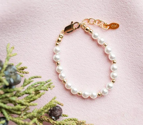 Vista 3 de Cherished Moments Pulsera o collar, chapado en oro de 14 quilates Brynn-MED (9 meses - 4 años)