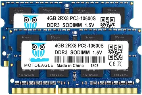 Vista 16 de Motoeagle DDR3-1066 SODIMM 8GB Kit (2X4GB) 2Rx8 PC3 8500 8500S 4GB DDR3 1066MHz 1067MHz CL7 204-Pin 1.5V Non-ECC Unbuffered Laptop Memory RAM Modules