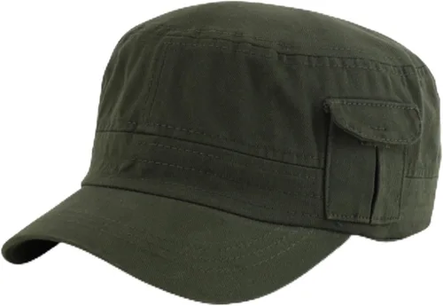 Vista 15 de Trendy Apparel Shop Gorra estilo militar liso Castro con bolsillo Blanco