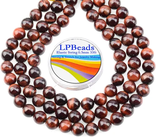 Vista 31 de LPBeads 100 Cuentas de 8mm Cuentas Redondas Naturales de Chakra, Cuentas Sueltas de Piedra Preciosa Redondas para Hacer Joyas con Cordón Elástico