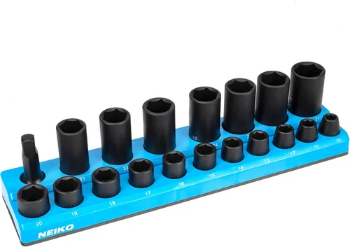 Vista 4 de NEIKO 03975A - Soporte magnético para llaves de tubo, unidad de 1/2 pulgadas, bandeja para llaves de tubo de 25/64 a 1.06 pulgadas SAE, organizador
