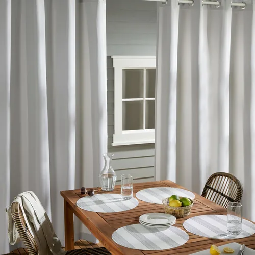 Vista 93 de TOWN & COUNTRY BASICS Cabana Cortinas Sólidas de Peso Pesado para Interiores y Exteriores, Opacidad de Filtrado de Luz con Parte Superior de Ojales