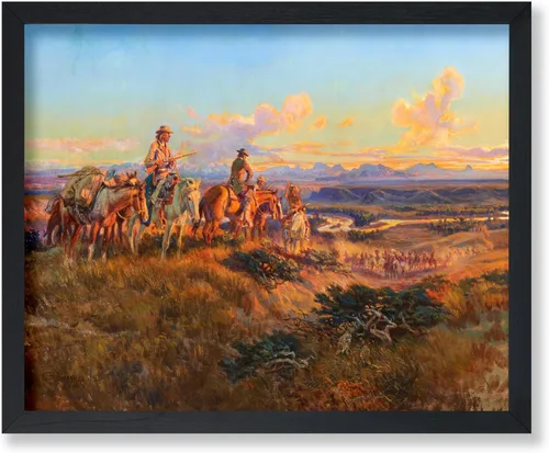 Vista 23 de Poster Master Póster vintage de The Lookout, estampado retro de vaquero, arte occidental, arte del salvaje oeste, arte de equitación, regalo
