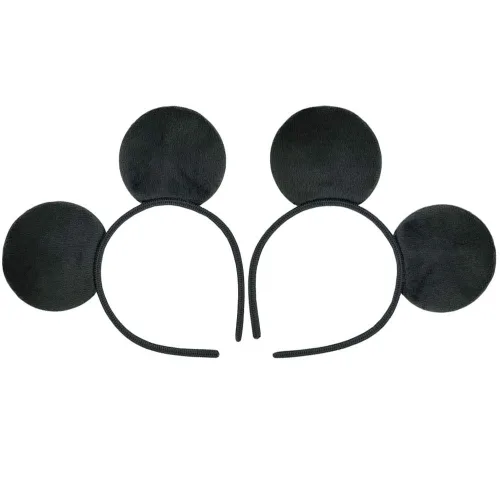 Vista 2 de CHuangQi 20 diademas con orejas de ratón, color negro sólido