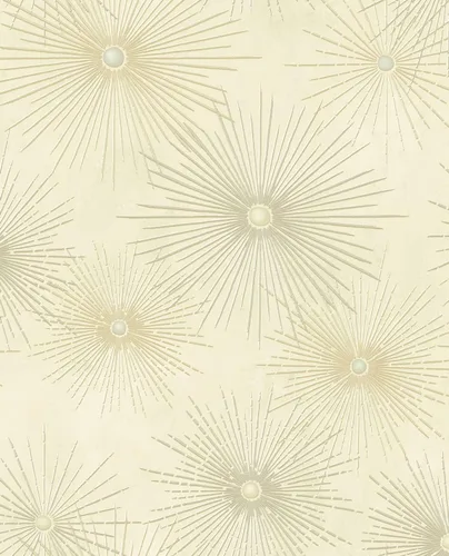Vista 10 de NextWall Star Burst Geo - Papel tapiz autoadhesivo de mediados de siglo (verde azulado y dorado metálico)
