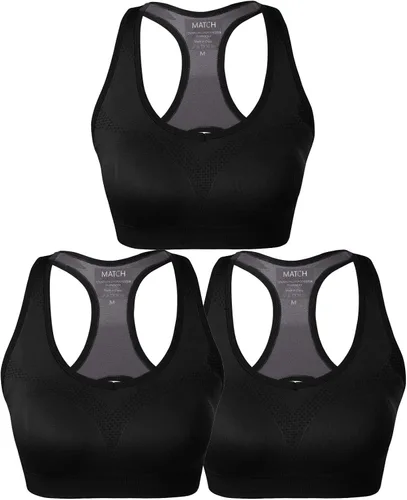 Vista 2 de Match - Brasier deportivo para mujer, sin varillas, sin costuras, con relleno, espalda cruzada, brasier de yoga para entrenamiento, gimnasio, ropa