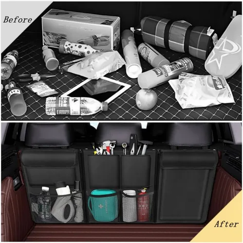 Vista 3 de Organizador de maletero CYTJ, organizador colgante desmontable para el asiento trasero del coche con 7 grandes bolsillos de almacenamiento