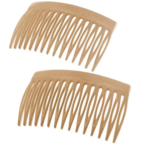 Vista 19 de Camila Paris CP3109 - Peine lateral francés para el cabello, pequeño, curvado, beige, con torsión francesa, decorativo, pinzas de sujeción fuerte