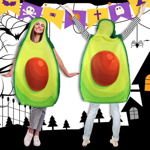 Vista 4 de Xaatren Disfraz de Halloween para mujeres y hombres, divertido disfraz de frutas y verduras para cosplay, accesorios para fiesta de Halloween
