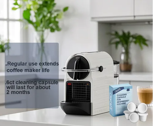 Vista 6 de Cápsula de limpieza compatible con máquina Nespresso, 6 cápsulas de limpieza para cafetera Nespresso Originaline, solución de descalcificación