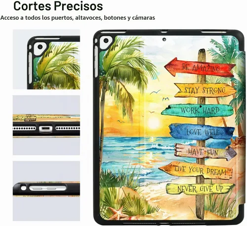 Vista 8 de Vimorco - Funda para iPad de 6ª/5ª generación 2018/2017 de 9,7 pulgadas Sendero de la playa Vista al mar