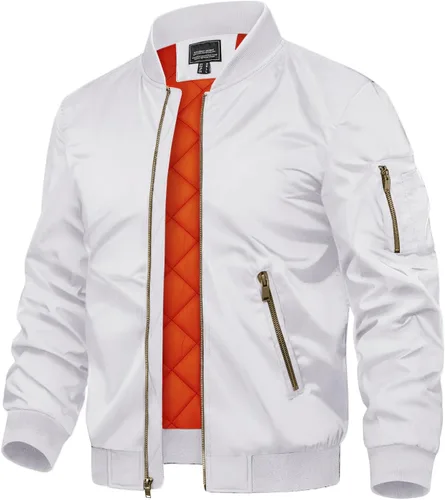 Vista 25 de TACVASEN - Chaquetas de hombre. Chaqueta bomber de otoño e invierno, acolchada, con cremallera completa, cálida, de estilo casual