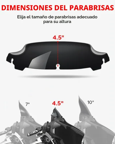 Vista 4 de Amazicha Parabrisas ondulado negro de 4.5 pulgadas compatible con Harley Davidson Touring Electra Glide Street Glide 2014 2015 2016 2017 2018 2019