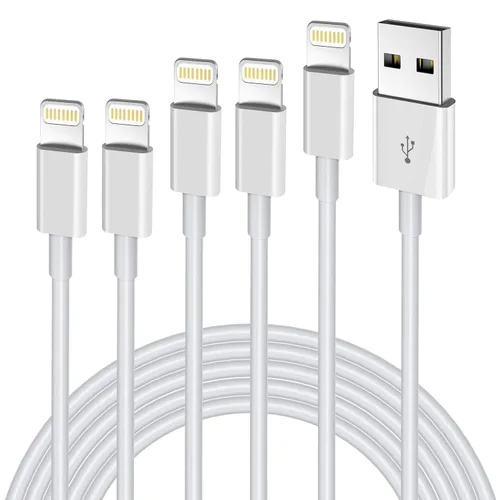 Vista 8 de Cargador para iPhone de 3 pies, [certificado MFi de Apple], cable Lightning original, paquete de 3 cables USB de sincronización de datos de carga