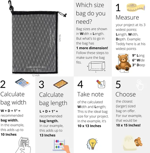 Vista 2 de PALTERWEAR Bolsa de malla con cordón y gancho de clip - Juego de 4 (12 x 16 pulgadas)