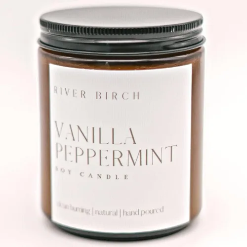Vista 86 de River Birch Candles - Vela perfumada de almendra y miel Velas en tarro de ámbar de soja de primera calidad, totalmente naturales, no tóxicas, 8.5
