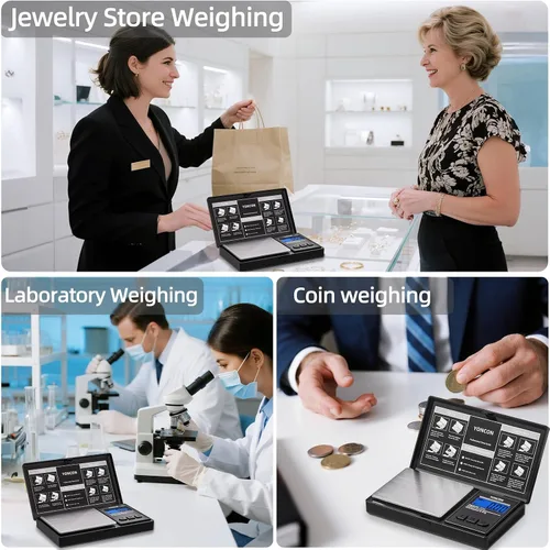 Vista 8 de Báscula de gramos - 500g de precisión ultra precisa digital de 0.01 gramos para joyas, diamantes, oro y plata, báscula de bolsillo portátil