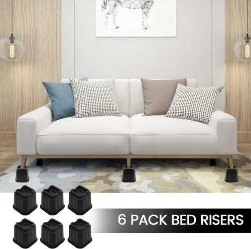 Vista 3 de MYMULIKE Elevadores de cama de 5 pulgadas, elevadores de cama resistentes que soportan hasta 6000 libras para sofá, mesa, sofá, silla o escritorio