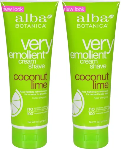 Vista 9 de Alba crema para rasurar emoliente, con lima y coco, 8 onzas, 230 g, 8 onzas