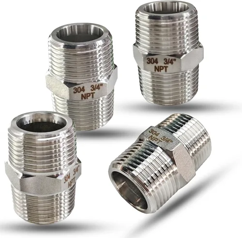 Vista 18 de 1" Tetina macho hexagonal, accesorios de tubería de acero inoxidable 304, adaptador de tubería roscada NPT de 1 pulgada, conectores de tetinas