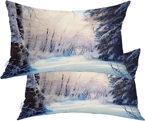 Vista 31 de Autumn Maple Leaves Throw Pillow Covers, Fall Orange red Leaves Cushion Cases Digital Blended Hidden Zipperl Decorative Pillow Covers Square 16X16