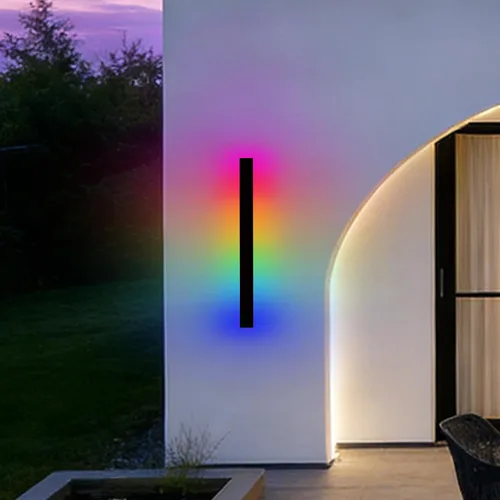 Vista 38 de Luces de pared modernas para exteriores de 39 pulgadas, 2700 K-6500 K, aplique de pared al aire libre regulable seleccionable con control remoto
