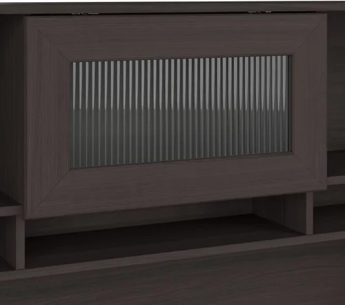 Vista 7 de BUSH FURNITURE Mueble de madera de roble, color café de 60 pulgadas, Madera, Heather Gray