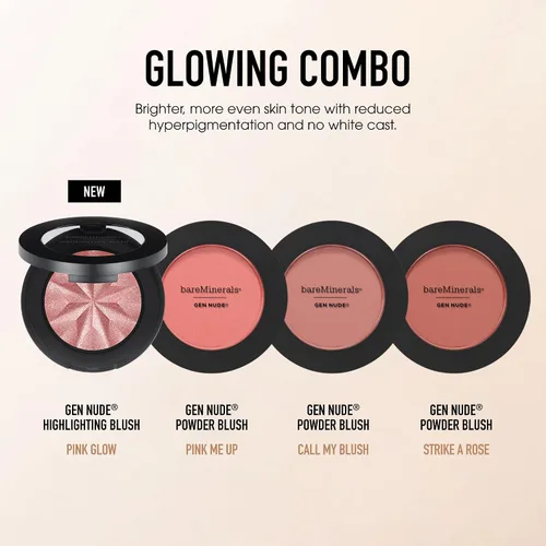 Vista 26 de bareMinerals Gen Nude - Rubor resaltador, color malva brillante, 0.14 oz