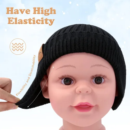 Vista 2 de POXIMI Gorro de invierno para bebé, gorro cálido para niña, con orejeras