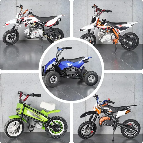 Vista 6 de RUTU - Manillares de 7/8 pulgadas para moto de cross para niños de 49-70 cc, barra de mango resistente para 2 tiempos ATV Dirt Bike KX, scooter Negro