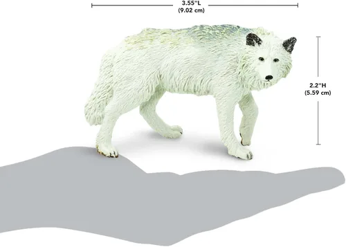 Vista 3 de Safari Ltd. Figura de lobo blanco, realista, pintada a mano de 3.6 pulgadas, juguete educativo para niños, niñas y niños a partir de 3 años