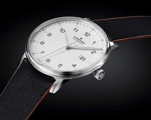 Vista 4 de Junghans Reloj Forma A Automático Matt Silver Dial Correa De Cuero Negro 0274731.00, plateado, Moderno