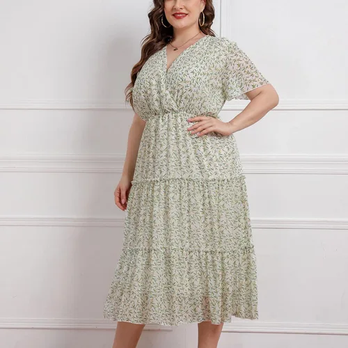 Vista 6 de Women's Summer Dresses 2023 Fashion Plus Size Loose Casual Short Sleeve Printed Dress Sun Dresses Casual