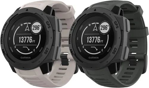 Vista 15 de MoKo - Correa de silicona compatible con Garmin Instinct e Instinct 2 Verde militar