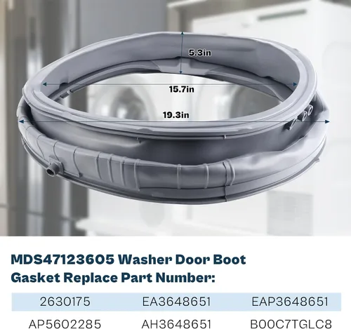 Vista 4 de WM3470HVA WM3470HWA WM3570HWA WM3770HWA MDS47123605 apto para sello de junta de puerta de arandela de carga frontal LG Kenmore Reemplazo 79641392511