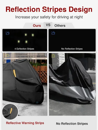 Vista 3 de Puroma Funda para Motocicleta de Servicio Pesado, Funda para Scooter Impermeable para Exteriores, Protección Universal de Calidad para Todas