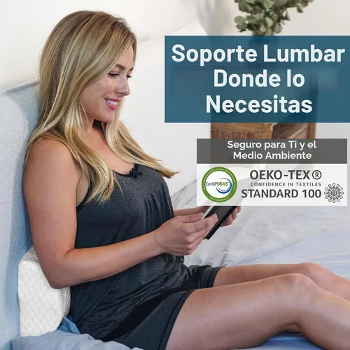 Vista 7 de ComfiLife Almohada de rodilla para dormir boca arriba – Almohada cilíndrica 100% de espuma viscoelástica para piernas – Almohada debajo